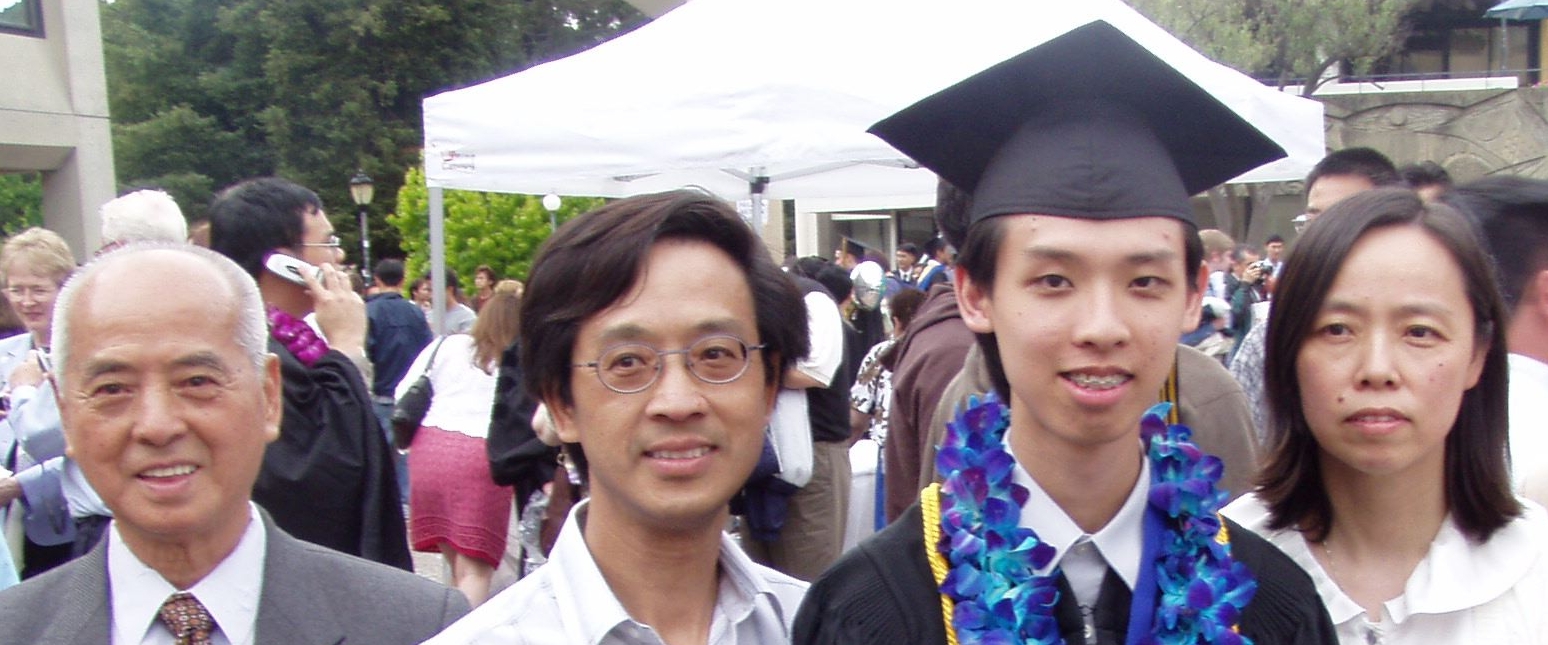 Lok Him Yu with his grandfather, father, and mother